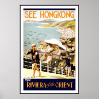 Print Retro Vintage Image Travel Hong Kong
