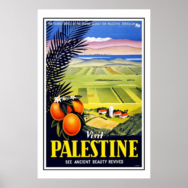 Print Retro Vintage Image Travel Palestine Poster (Vorne)