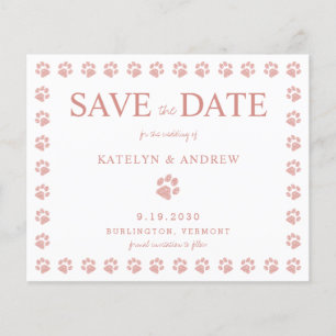 Print Rose Gold Glitzer Save the Date Postkarte ei