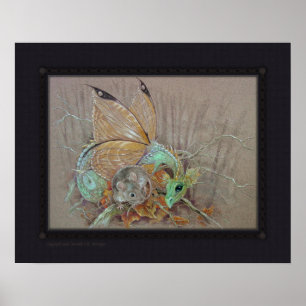 Print - Schmetterlingsdrache und Maus Poster