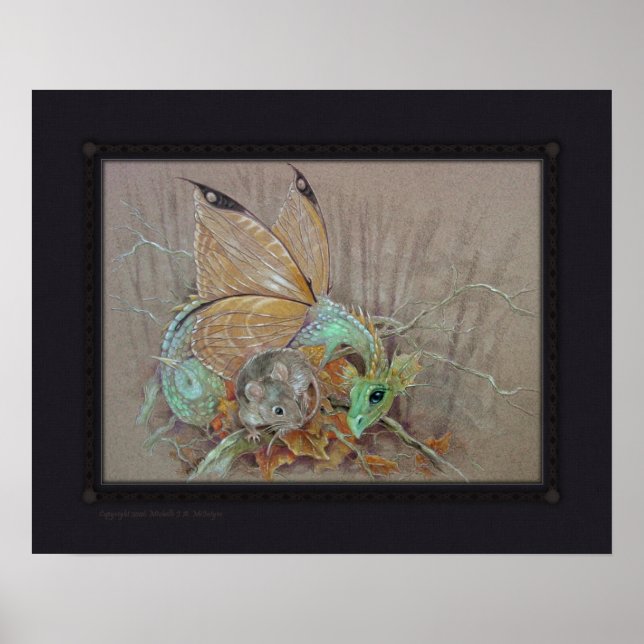 Print - Schmetterlingsdrache und Maus Poster (Vorne)