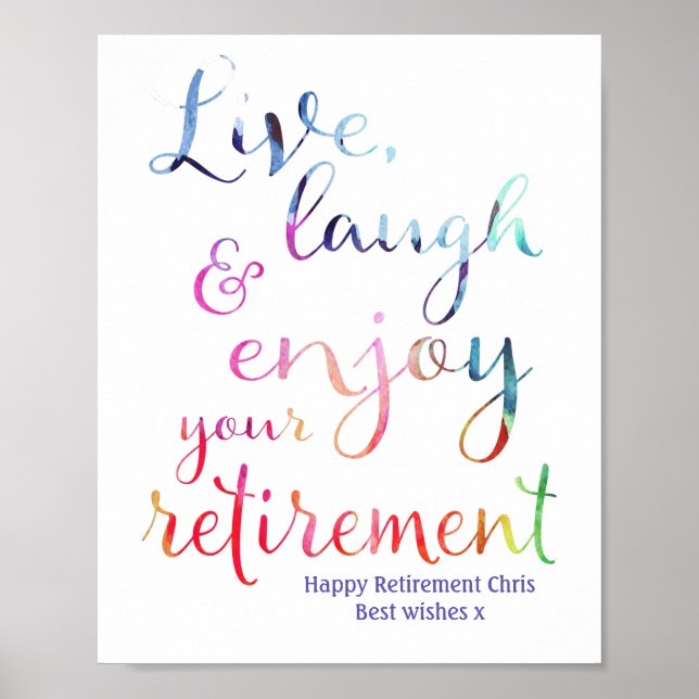 Print Sign (Print Sign) für das Party "Aquarellges Poster (Vorne)