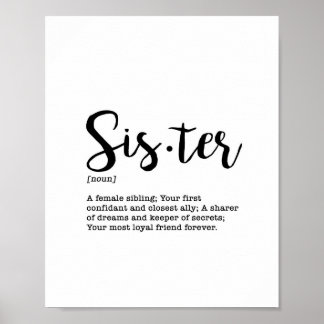 Print Sister Definition Poster