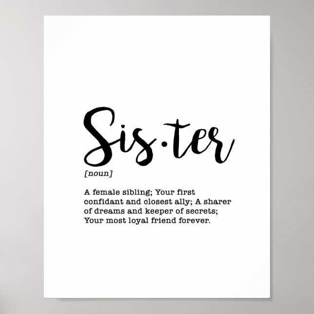 Print Sister Definition Poster (Vorne)