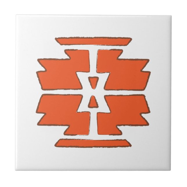 Print - Südwestindisches Design Fliese (Vorderseite)