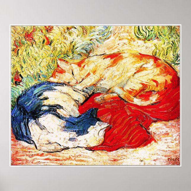 Print: Zwei Katzen Poster (Vorne)