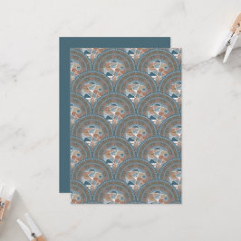 Printable Abstrakt Accent Mandala Art Deco Scallop Einladung