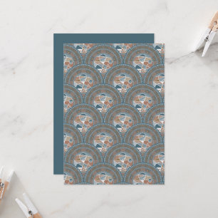 Printable Abstrakt Accent Mandala Art Deco Scallop Einladung