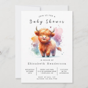 Printable Animal Whimsy Cow Baby Dusche Einladung