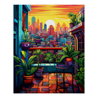 [Printable Art] Sunset in a City, Matisse Style Poster
