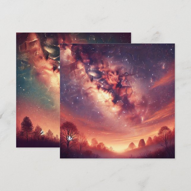 Printable Autumn Galaxy Milky Way Scrapbook Einladung (Vorne/Hinten)
