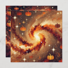 Printable Autumn Galaxy Pumpkin Gewürz Scrapbook Einladung