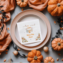 Printable Autumn Sweet Little Pumpkin Baby Shower Serviette