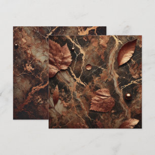 Printable Autumnal Marble Earthy Brown Scrapbook Einladung
