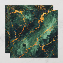 Printable Autumnal Marble Green Forest Scrapbook Einladung