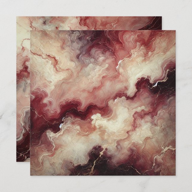 Printable Autumnal Marble Harvest Wine Scrapbook Einladung (Vorne/Hinten)