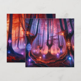 Printable Autumnal Whimsigoth Forest Scrapbook Einladung