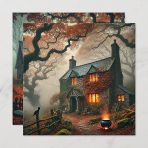 Printable Autumnal Whimsigoth Hütte Scrapbook Einladung