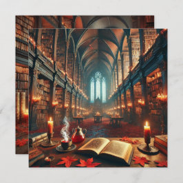 Printable Autumnal Whimsigoth Library Scrapbook Einladung