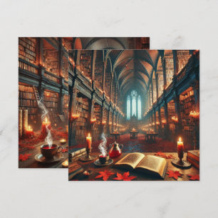 Printable Autumnal Whimsigoth Library Scrapbook Einladung