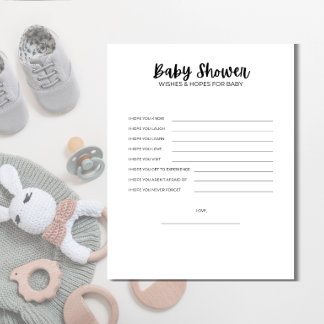 Printable Baby Shower Wishes & Hopes for Baby Game Briefbogen
