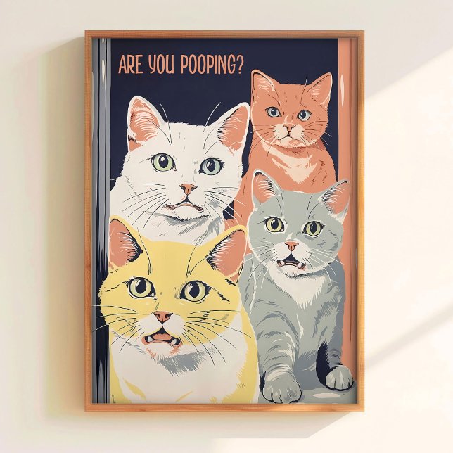 Printable Bathroom Wall Art Cat Art Toilet Poster  (Von Creator hochgeladen)