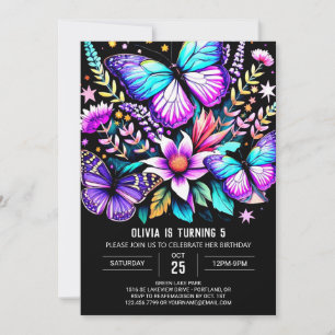 Printable Bohemisch lebendige Butterfly zum Geburt Einladung