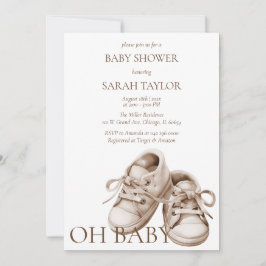 Printable Boho Hinterns Baby Showvorlage Einladung