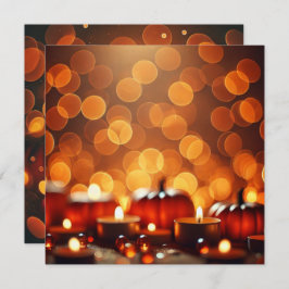 Printable Candle Lit Pumpkins Bokeh Scrapbook Einladung