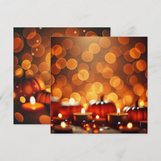 Printable Candle Lit Pumpkins Bokeh Scrapbook Einladung