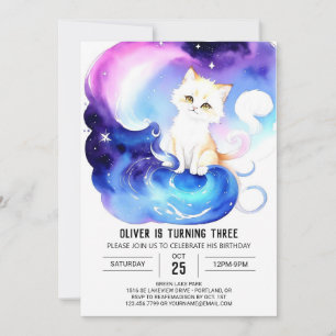 Printable Cat Magical Birthday Einladung