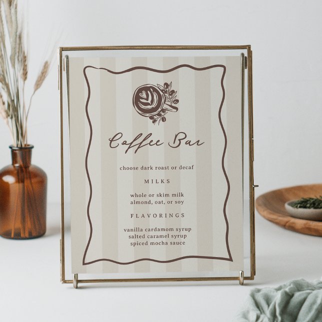 Printable Coffee Bar Menu Sign Poster (Von Creator hochgeladen)