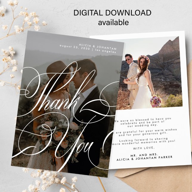 Printable Digital Foto Hochzeit danke Ihnen Karte (Von Creator hochgeladen)