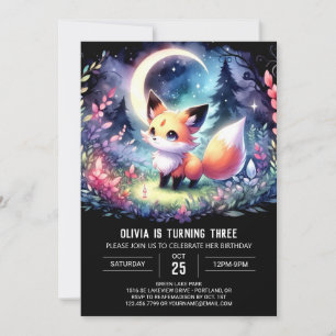 Printable Dreamy Fox Birthday Einladung
