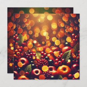 Printable Fall Harvest Frucht Bokeh Scrapbook Einladung