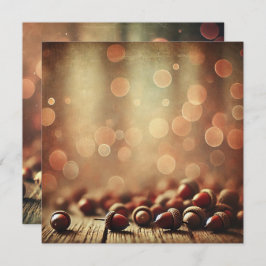Printable Fall Rustic Wood & Acorn Bokeh Scrapbook Einladung