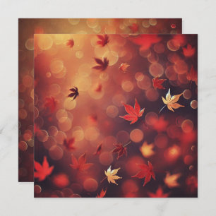 Printable Fallmaple Blätter Bokeh Scrapbook Einladung