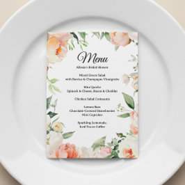 Printable Floral Bridal Shower Menu Einladung