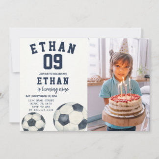 Printable Football Thema Einladung mit Foto