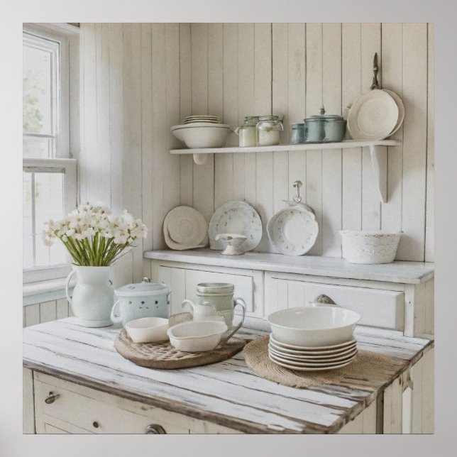 Printable Foto Shabby Chic Küche Moderne Poster (Vorne)