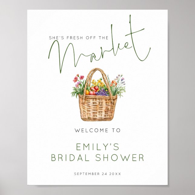  Printable Fresh off Market Welcome Bridal Shower Poster (Vorne)