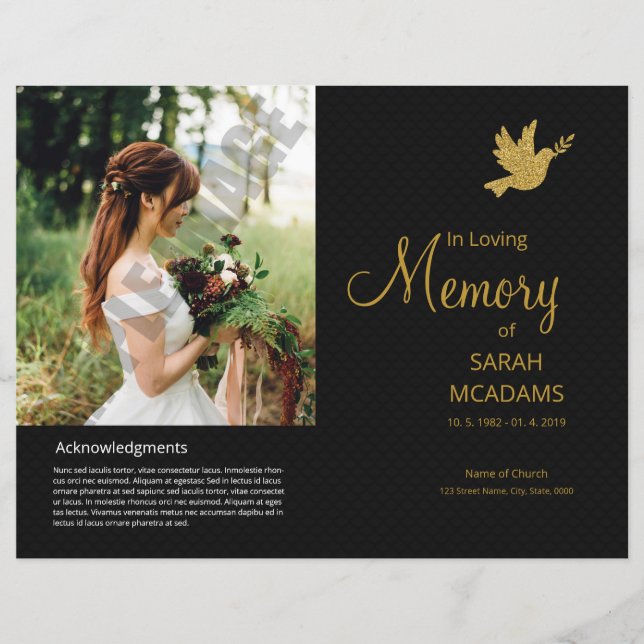 Printable Funeral Program Template (Vorderseite)