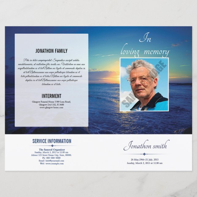 Printable Funeral Program Template (Vorderseite)