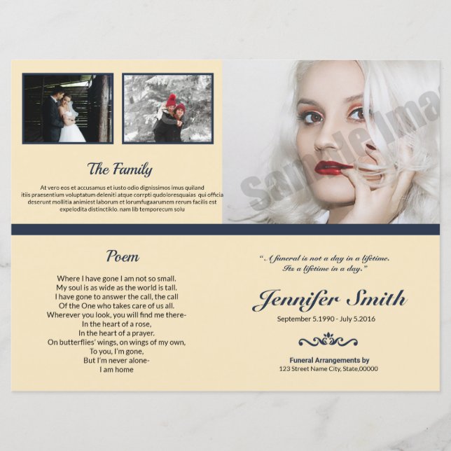 Printable Funeral Program Template (Vorderseite)