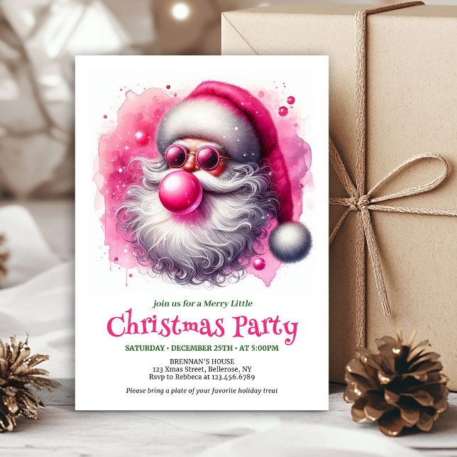 Printable Funny Santa Sunglasses Christmas Invite Einladung (Printable Funny Santa Sunglasses Christmas Invitation

)