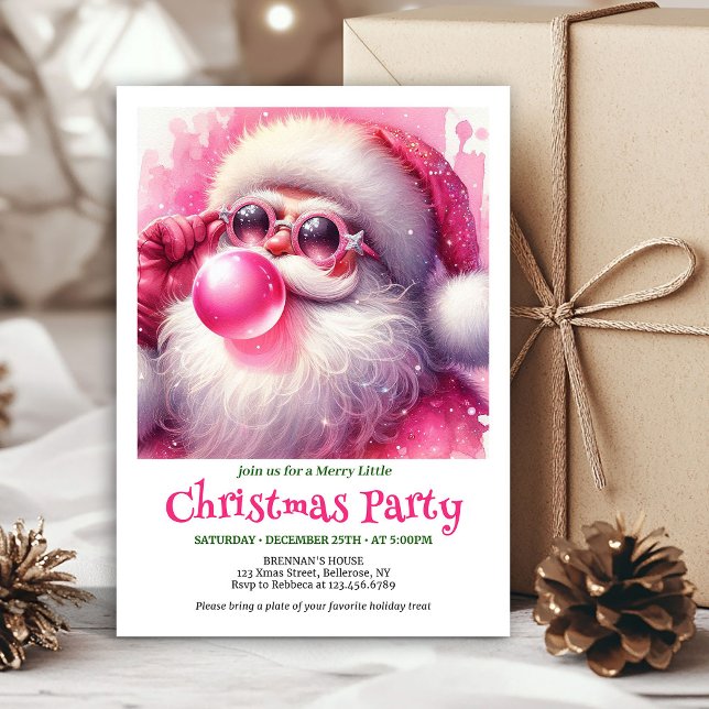 Printable Funny Santa Sunglasses Christmas Invite Einladung (Printable Funny Santa Sunglasses Christmas Invitation

)