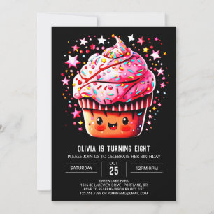 Printable Girly Chocolate Muffin Girl Einladung