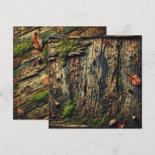Printable Grungy Autumnal Mossy Wood Scrapbook Einladung