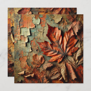 Printable Grungy Autumnal Peeling Paint Scrapbook Einladung