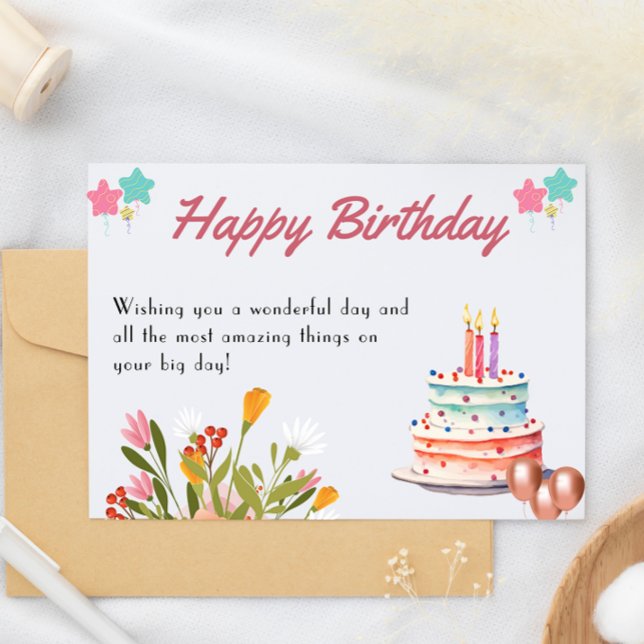 Printable Happy Birthday Card Karte (Printable Happy Birthday Card)